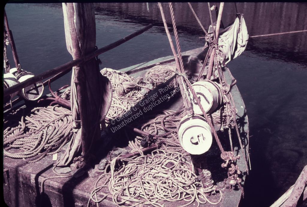 Photo of an old boat and rigging
