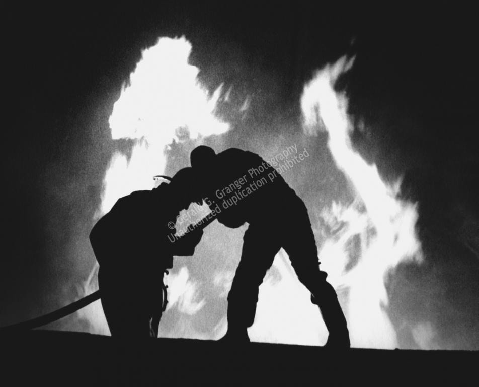Photo of firefighters at a blaze